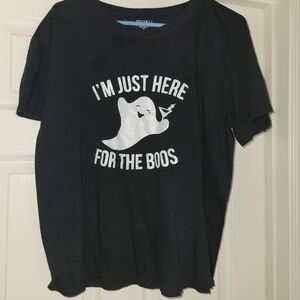 Black I'm Just Here For The Boos Ghost Design Halloween